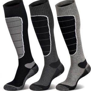 Merino Wool Ski Socks, Cold Weather Socks for Snowboarding, Snow, Winter, Thermal Knee-high Warm Socks, Hunting